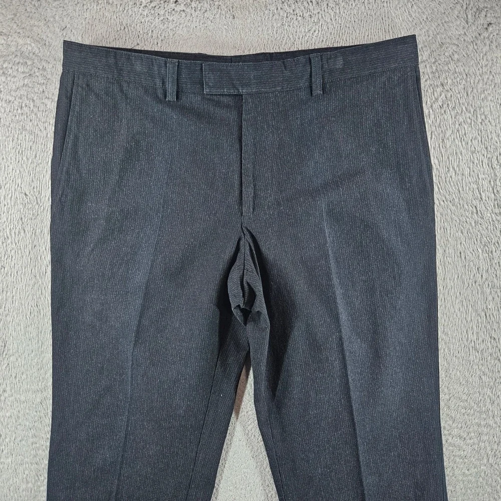 Hugo Boss Chuck Mens Charcoal Grey Textured Cotton Blend Dress Pants 54 36x30